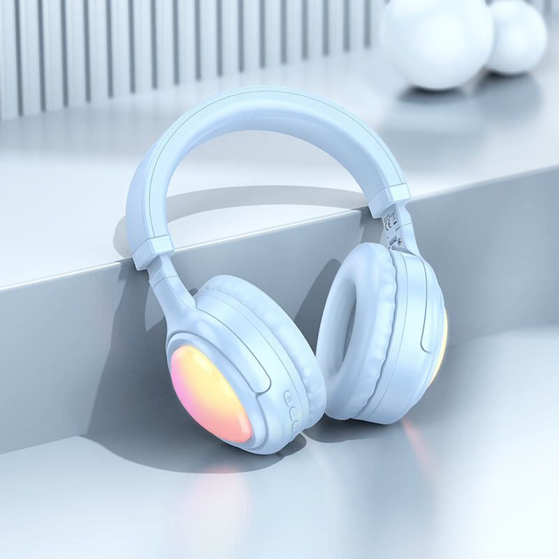 Гарнитура Bluetooth HOCO W48 Focus, bluetooth 5.3, полноразмерная, синяя
