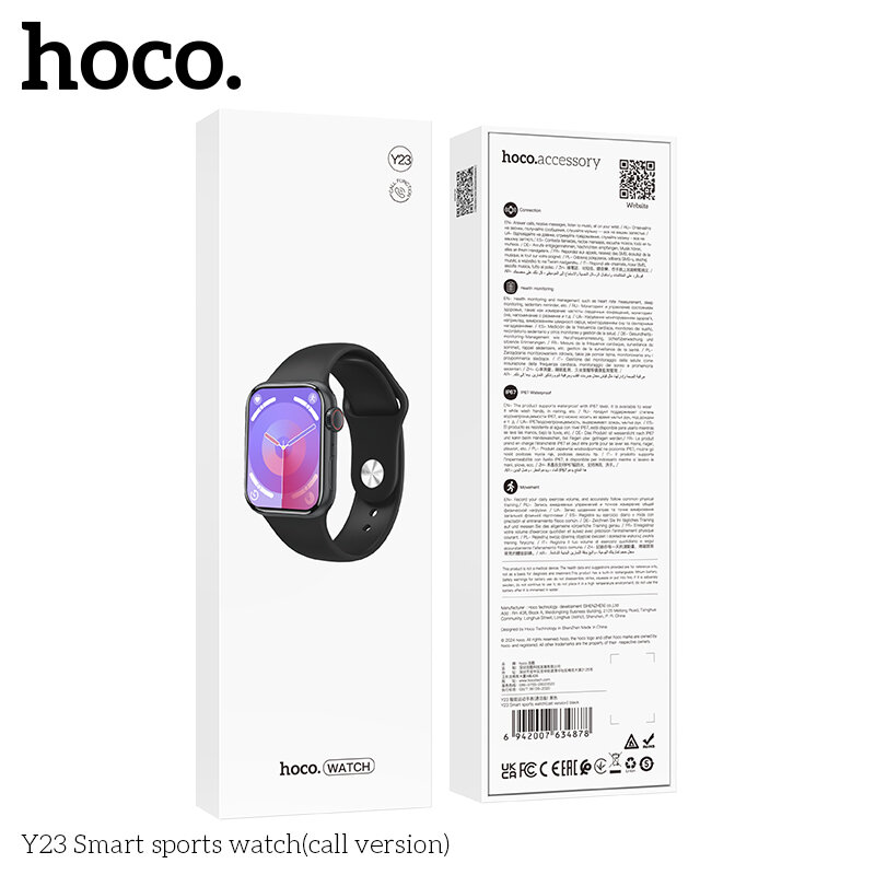 Смарт-часы HOCO Y23 AMOLED Smart watch (Call Version), black