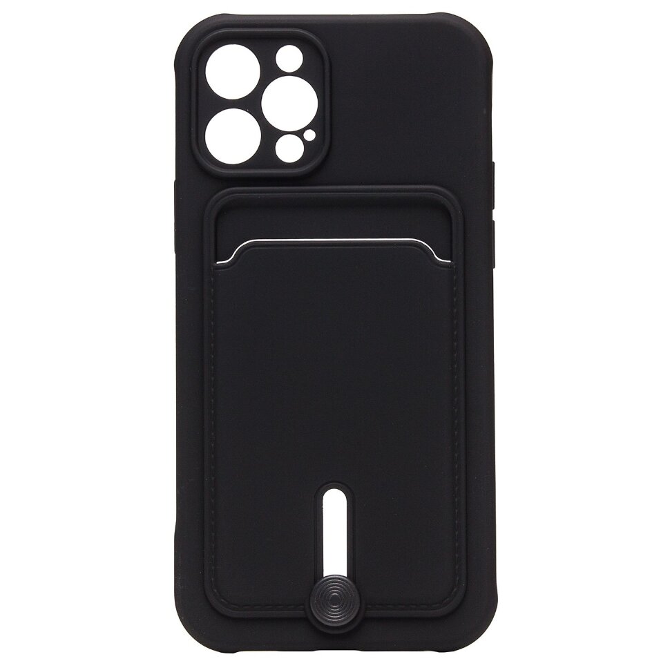 Накладка SC304 для Apple iPhone 12 Pro с визитницей (black)