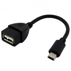 Адаптер WALKER miniUSB (папа) - USB (мама) OTG №03 кабель черный