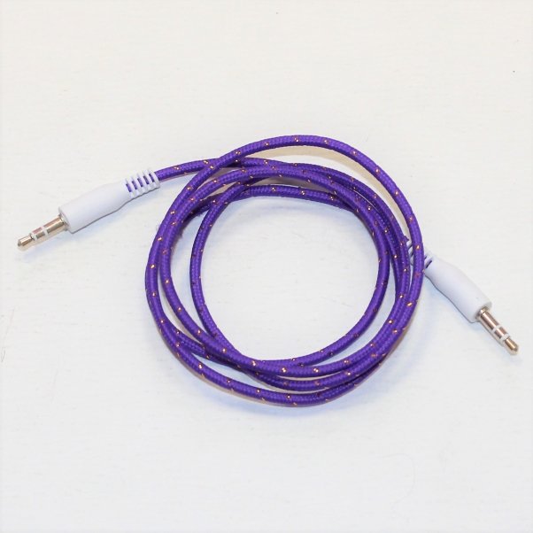 AUX кабель 3,5 * 3.5 ткань фиолетовый