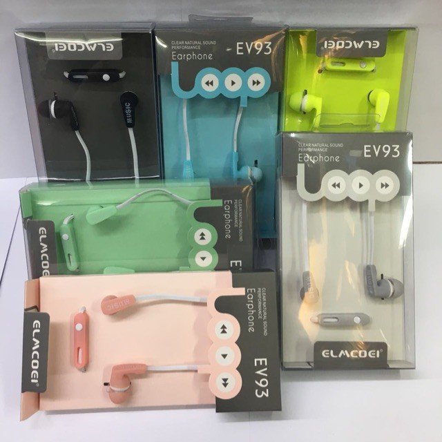 Гарнитура MP3 Elmcoei EV93 с кнопкой ответа голубая