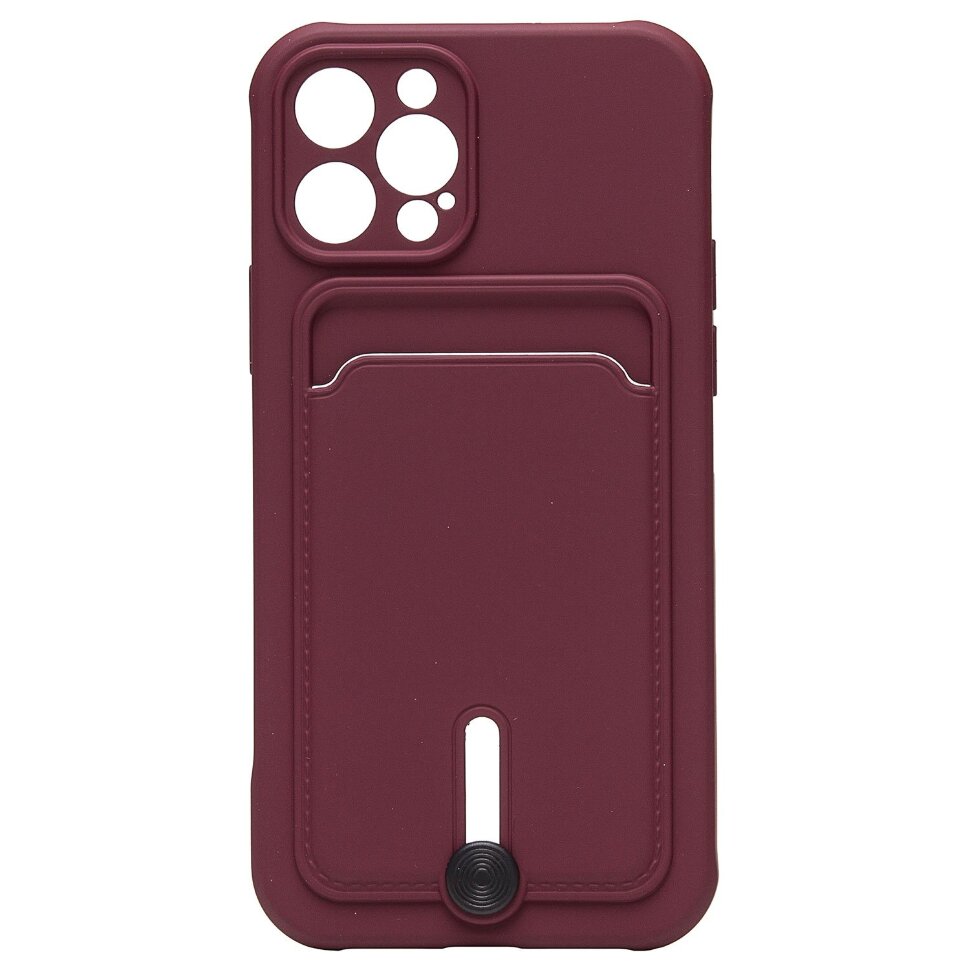 Накладка SC304 для Apple iPhone 12 Pro с визитницей (bordo)