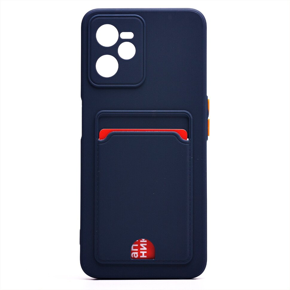 Накладка SC315 Realme C35 с визитницей (dark blue)