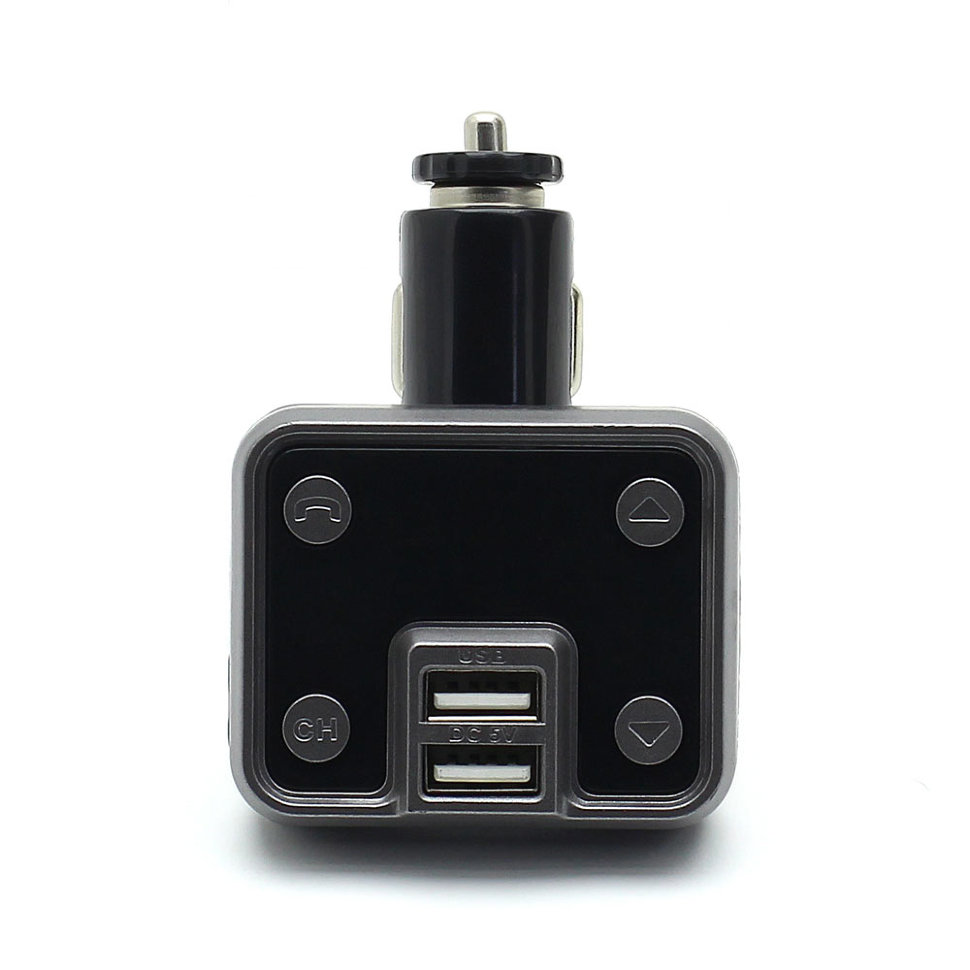 FM-модулятор Bluetooth MicroSD/1 USB/AUX/пульт KCB-910 серый