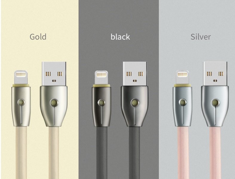 USB кабель на iPhone 5 REMAX Knight RC-043i серебро