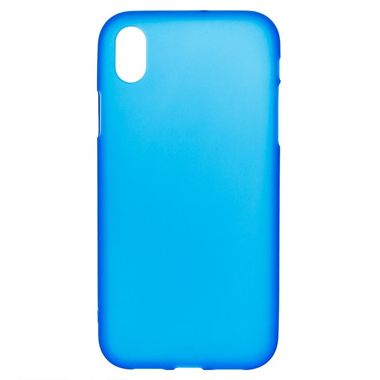 Накладка с глянцевым ободком МАТОВАЯ IPhone XR синяя