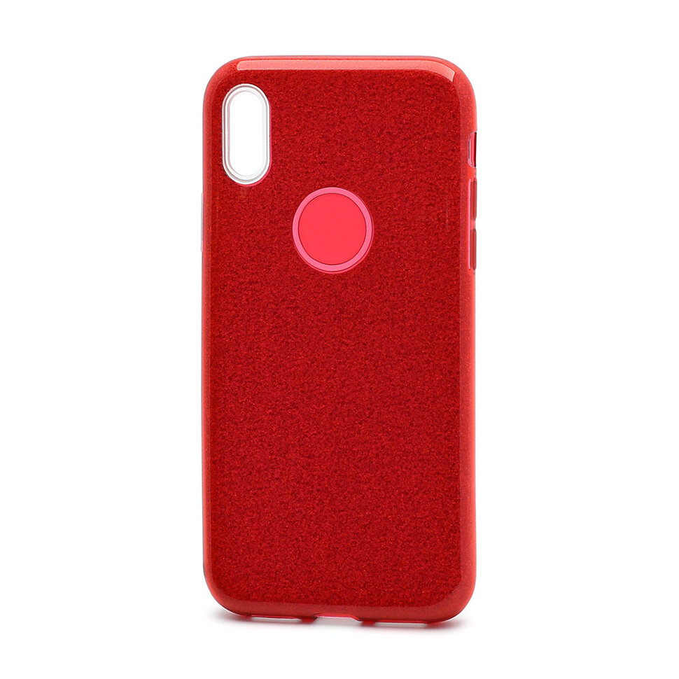 Накладка SC097 БЛЕСТКИ 3в1 iPhone X/XS (red)