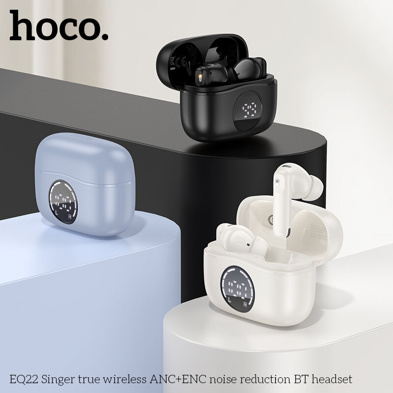 Наушники Bluetooth HOCO EQ22 Singer ANC + ENC TWS, черные