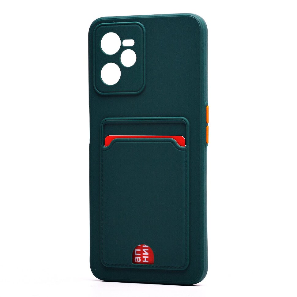 Накладка SC315 Realme C35 с визитницей (dark green)