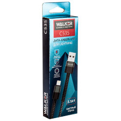 USB кабель на iPhone 5 WALKER C535 черный 3.1A