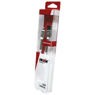 USB кабель на iPhone 5 IRON Selection PREMIUM в блистере резиновый с пружиной белый