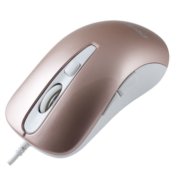 Мышь проводная Perfeo HILL PF-363-OP-PK/GD 4 кнопки 1,8 м розовое золото