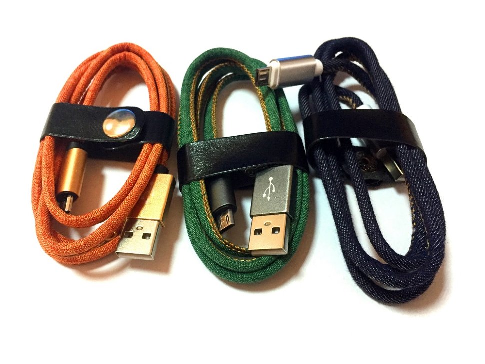 Кабель USB - MicroUSB ДЖИНСА синий