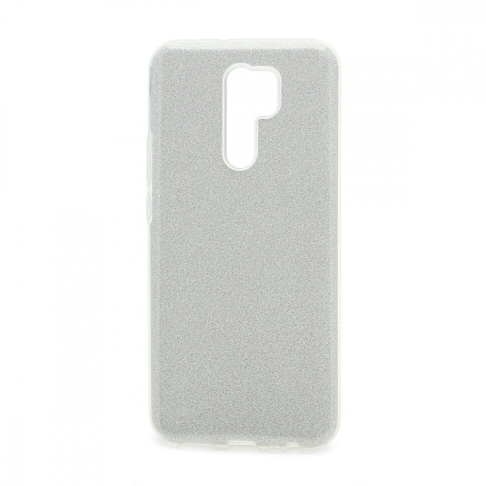 Накладка SC097 БЛЕСТКИ 3в1 Xiaomi Redmi 9 (silver)