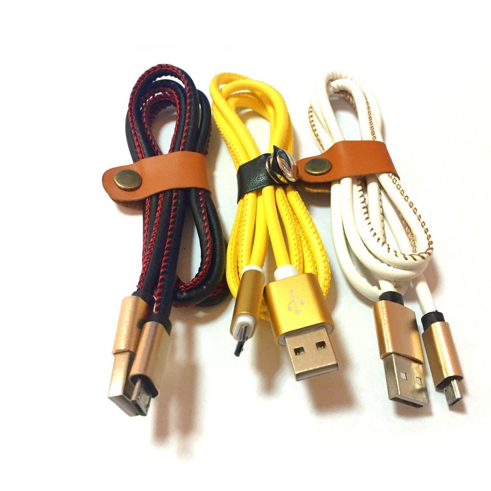 Кабель USB - MicroUSB КОЖА белый