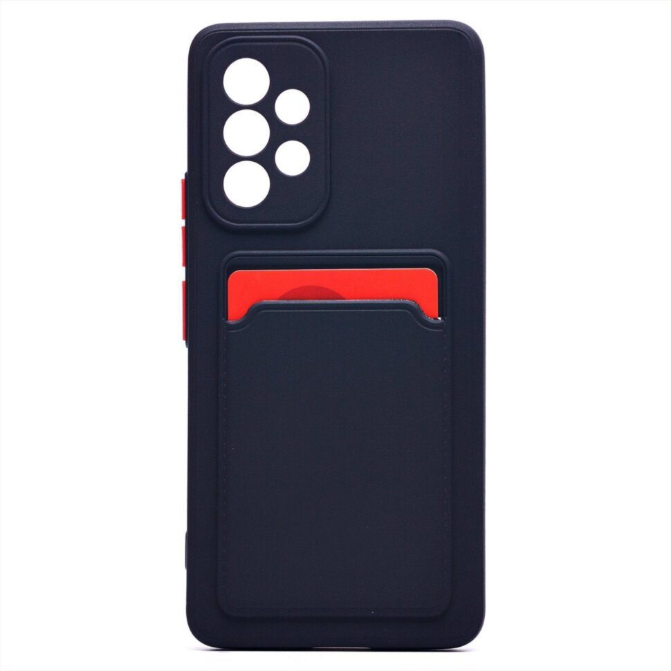 Накладка BUTTON Realme C51/C53/Note 50, с визитницей, черная