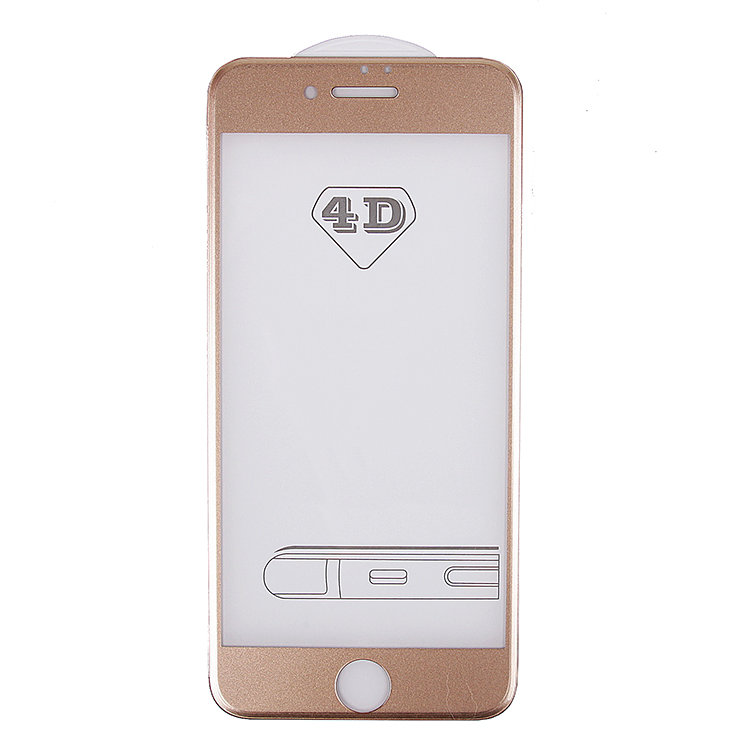 Стекло защитное 3D на дисплей iPhone 7 золото