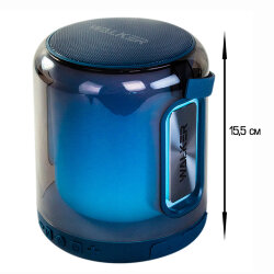 Колонка WALKER WSP-180, Bluetooth, 8Вт*2, TWS синхронизация, подсветка, синяя