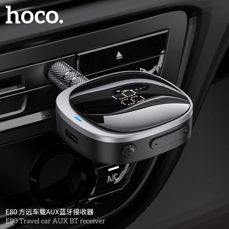 Беспроводной аудиоресивер HOCO E80 AUX - Bluetooth, черный