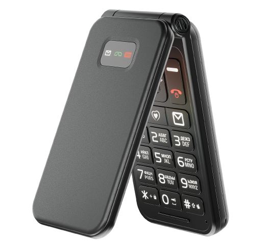Мобильный телефон Olmio F19 (2 Sim, microSD, BT, FM, 800 mAh), раскладушка, black