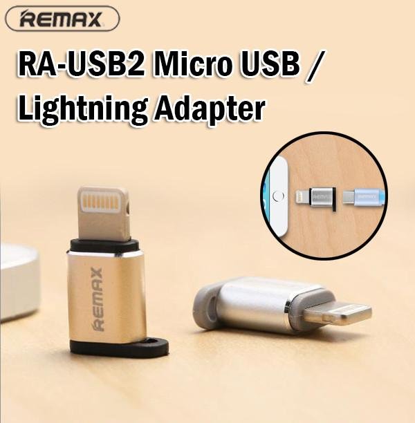 Адаптер Remax Visual RA-USB2 microUSB мама - iPhone 5 серебро