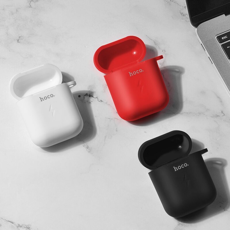 Чехол Hoco CW22 с беспроводной зярядкой для AirPods силиконовый, белый