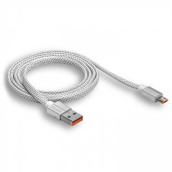 Кабель USB - MicroUSB WALKER C755 плоский белый*