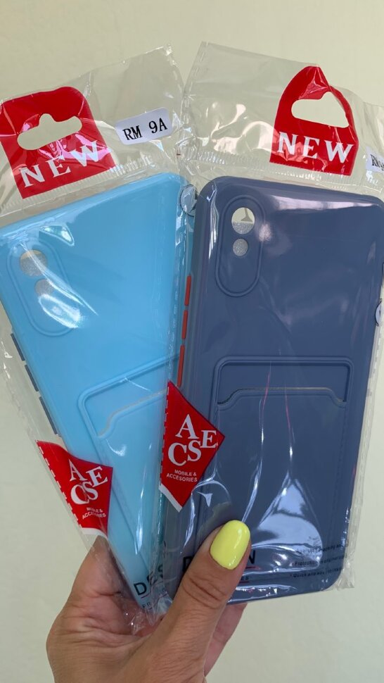 Накладка матовая с визитницей  Xiaomi Redmi 9A серая